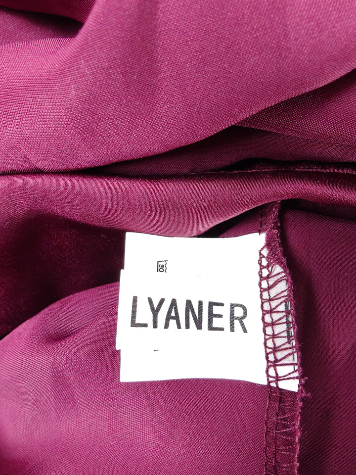 Women Lyaner Cowl Neck Blouse Burgundy Size M