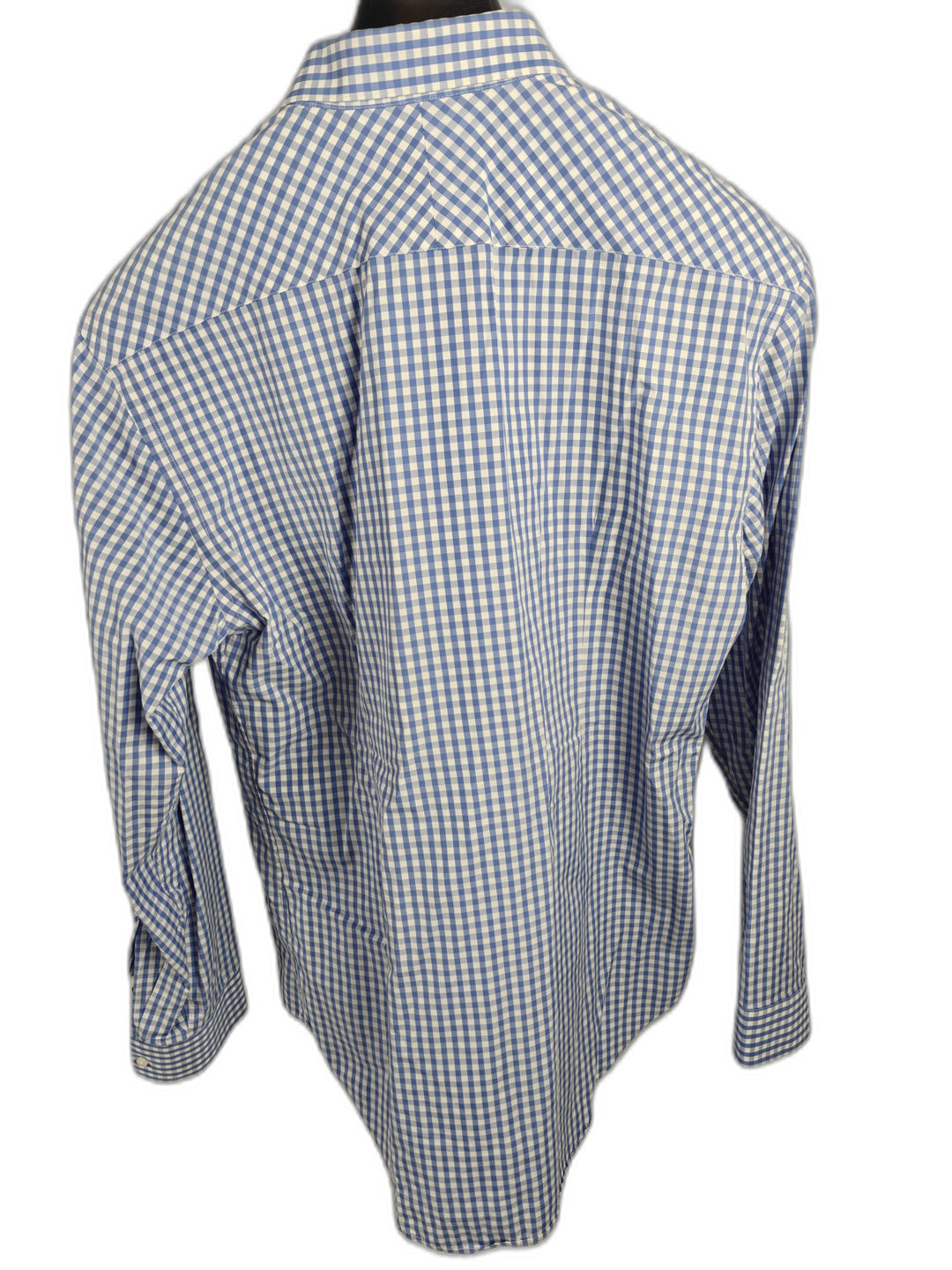 Men’s Zara Man Dress Shirt Blue White Gingham XXL
