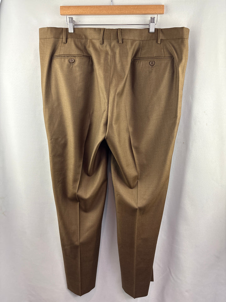 Men’s Santorelli Size 44 Coffee Brown Pleated Dress Pants