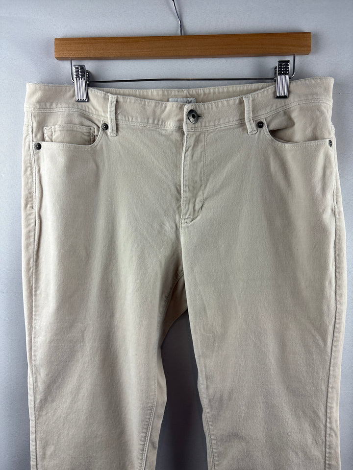 Women’s J.Jill Size 14 Khaki Corduroy Straight Leg Pants