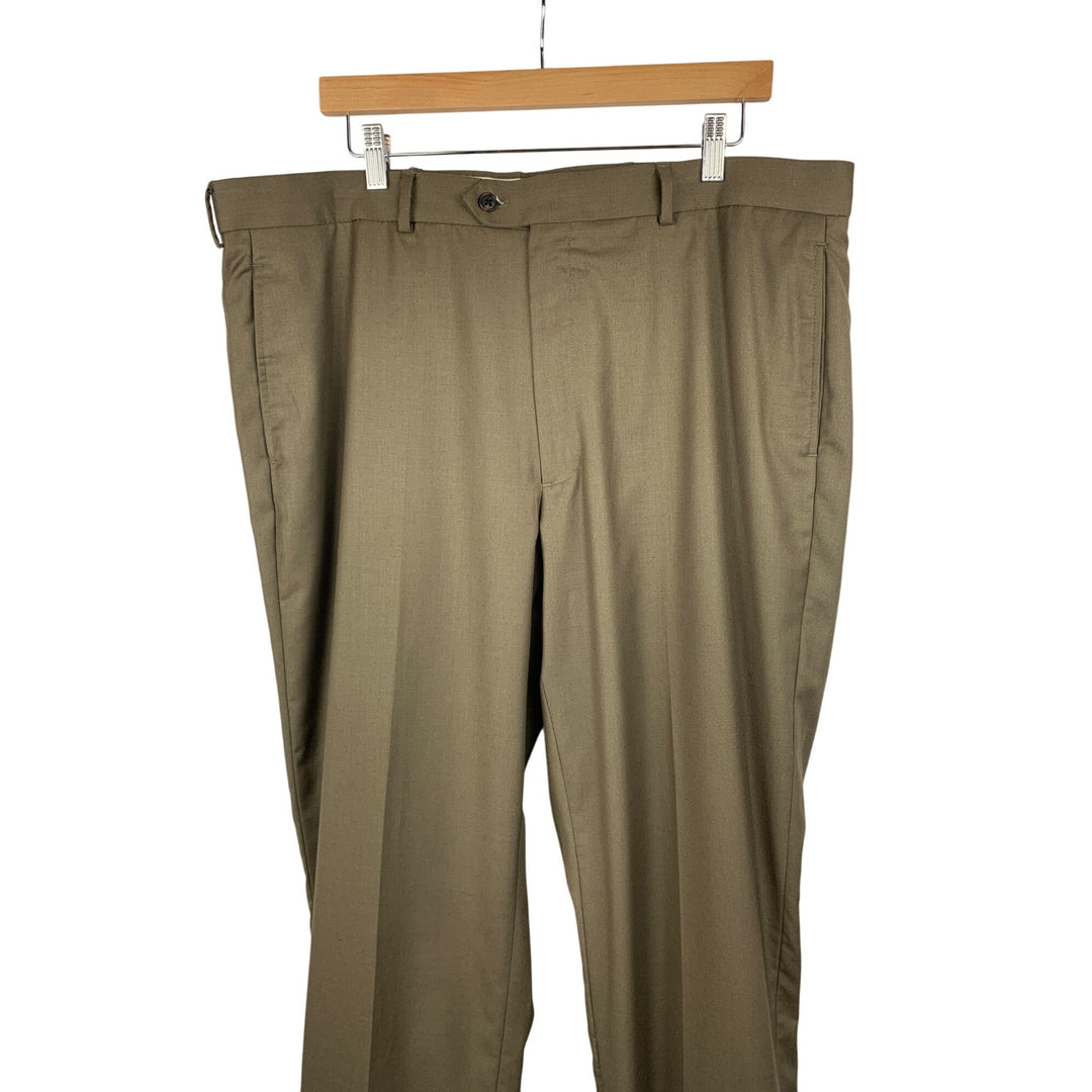 Joseph & Feiss Mens Dress Pants Size 38x30 Olive Green Flat Front