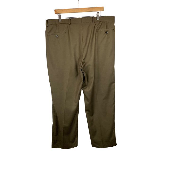 Joseph & Feiss Mens Dress Pants Size 38x30 Olive Green Flat Front