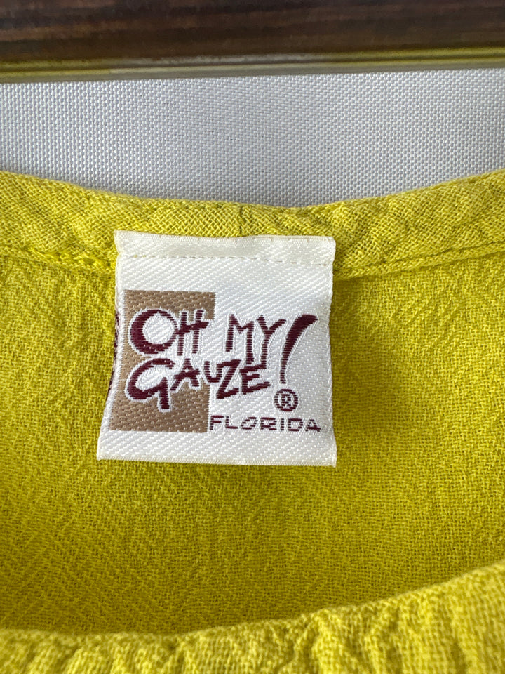 Women’s Oh My Gauze! XXL Mustard Yellow Sleeveless Blouse
