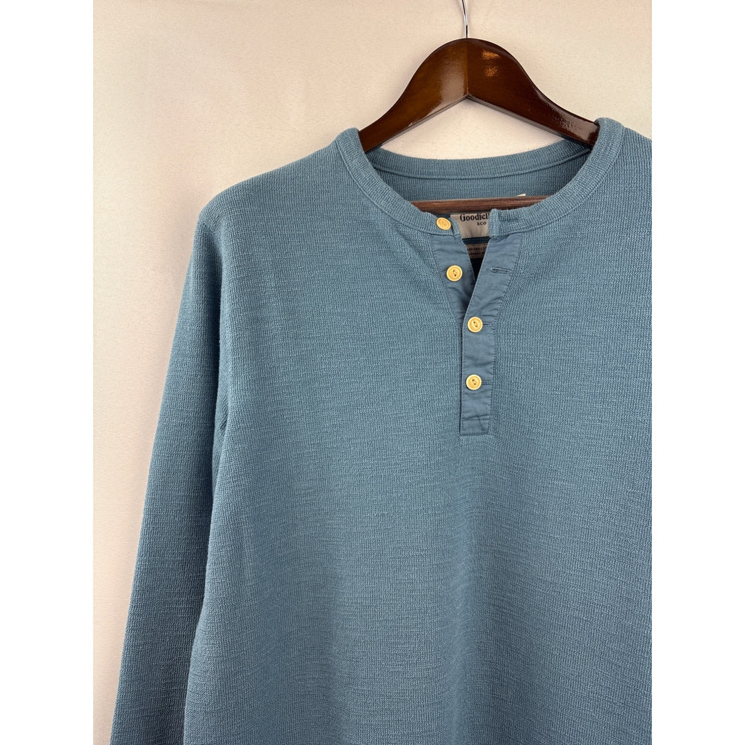 Men’s Goodfellow Large Blue Long Sleeve 3/4 Button Shirt