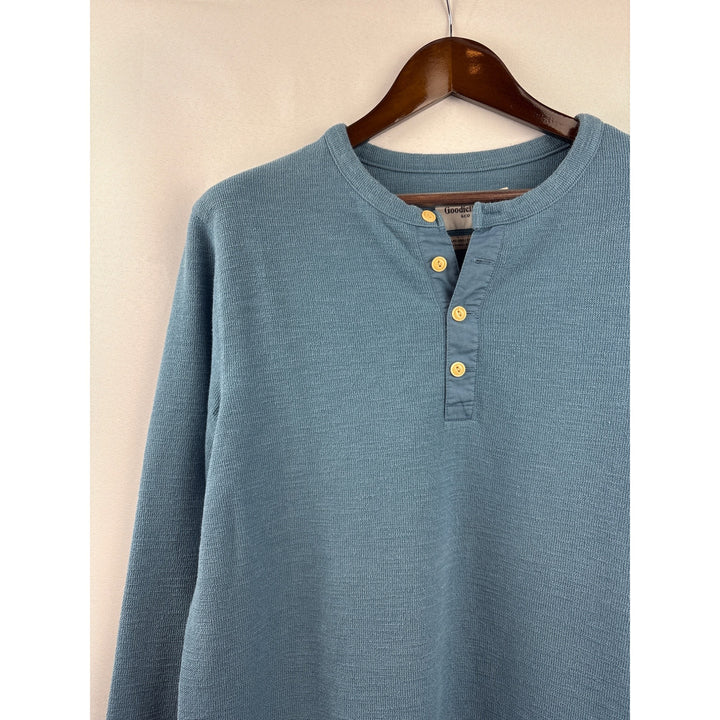 Men’s Goodfellow Large Blue Long Sleeve 3/4 Button Shirt