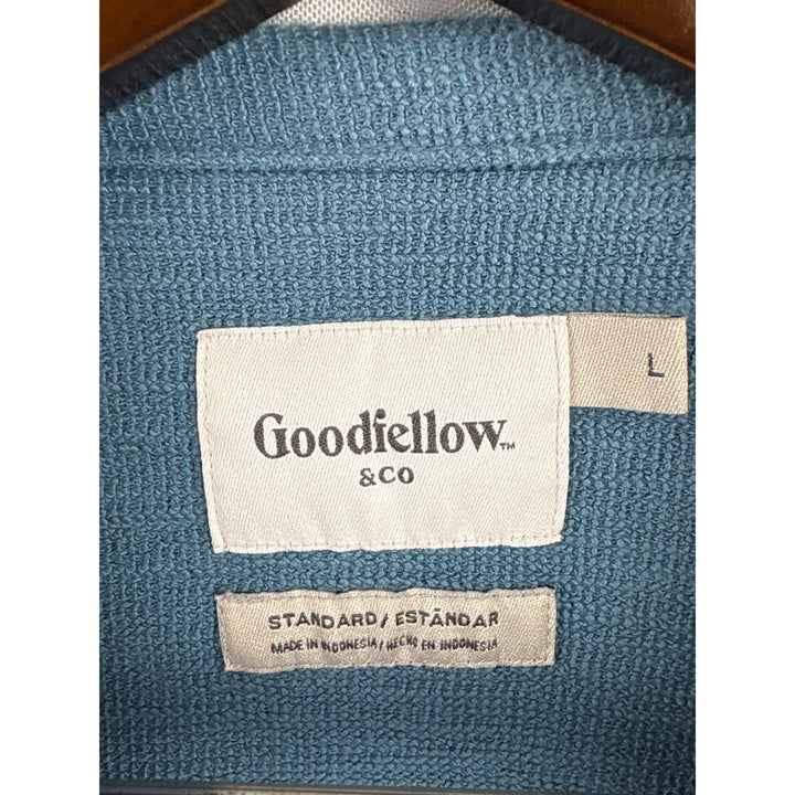 Men’s Goodfellow Large Blue Long Sleeve 3/4 Button Shirt