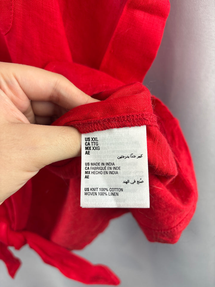 Women’s Charter Club XXL Bright Red Button Up Blouse