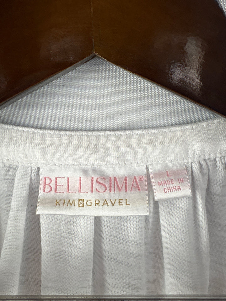 Women’s Bellisima Kim Gravel Large White Embroidered Blouse