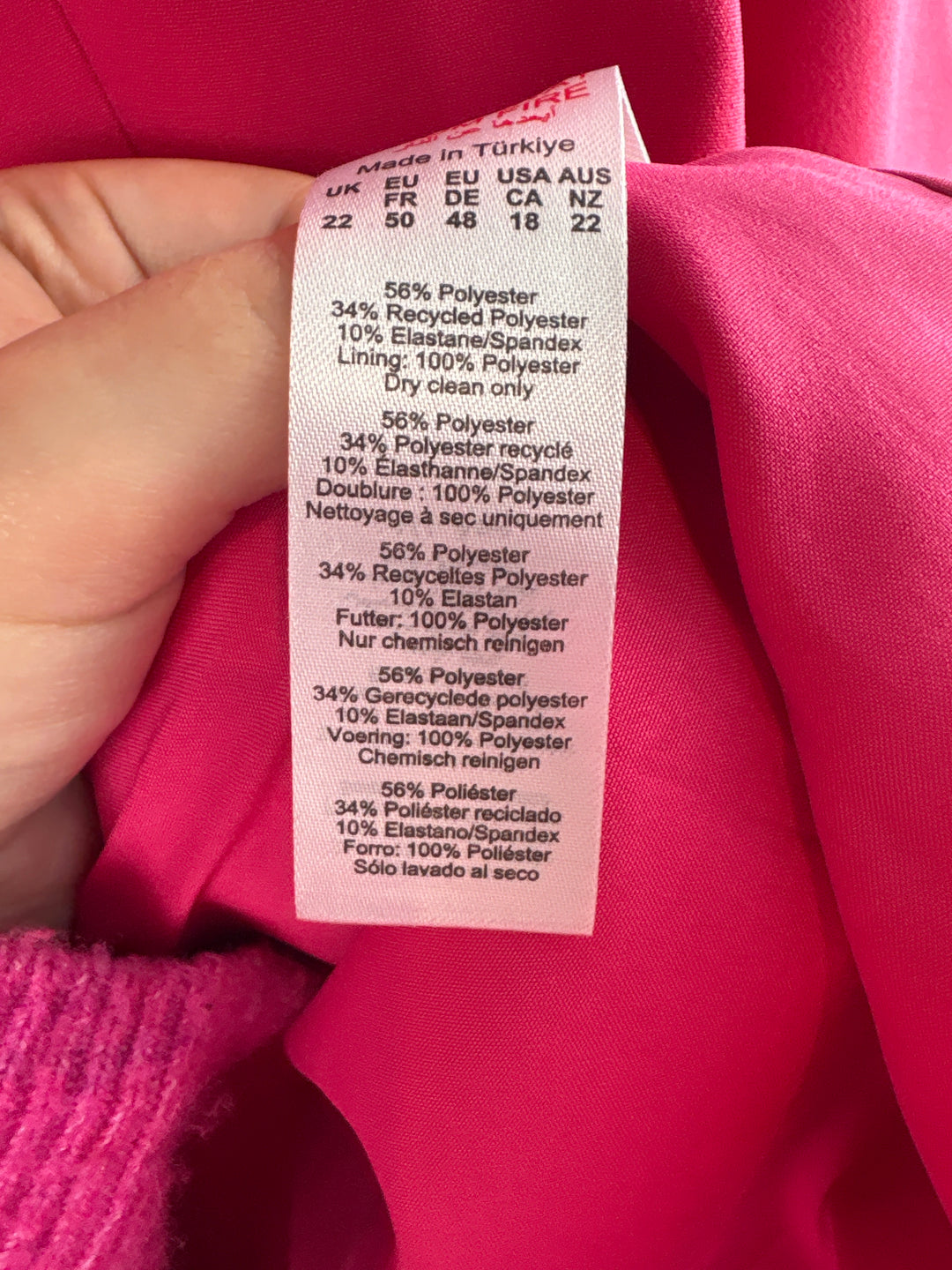 Women’s Karen Millen Size 18 Bright Pink Blazer