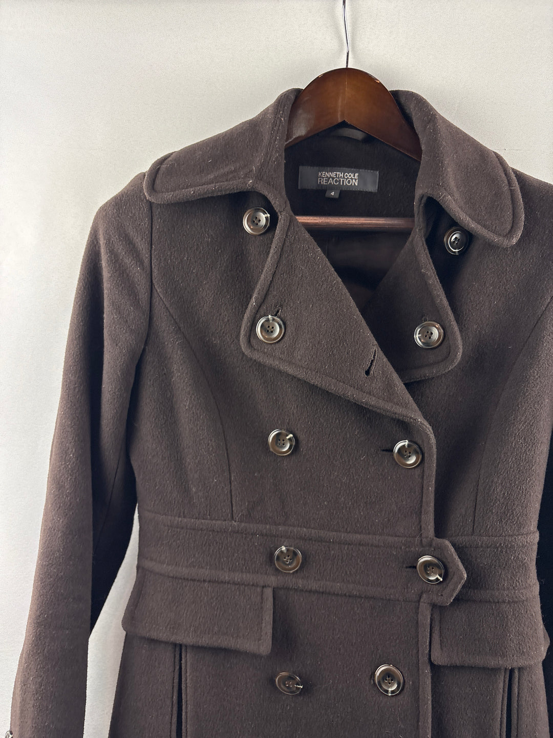 Women’s Kenneth Cole Reaction Size 4 Brown Peacoat