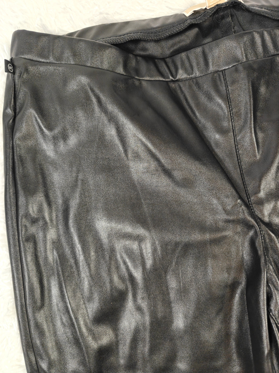 Womens Michael Kors Faux Leather Pants Black Size 14