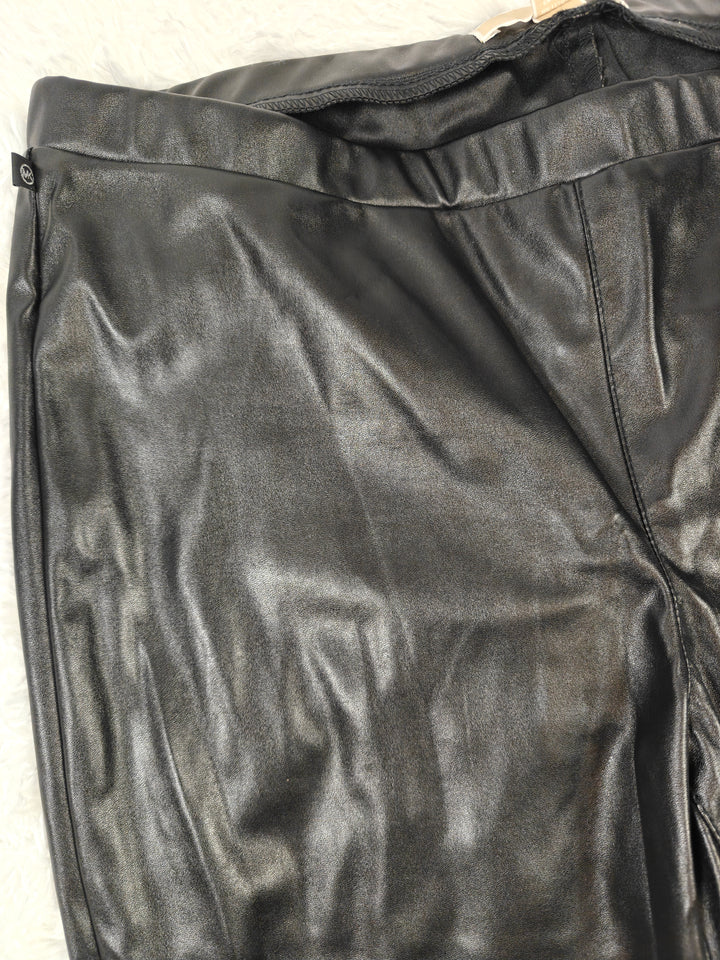 Womens Michael Kors Faux Leather Pants Black Size 14