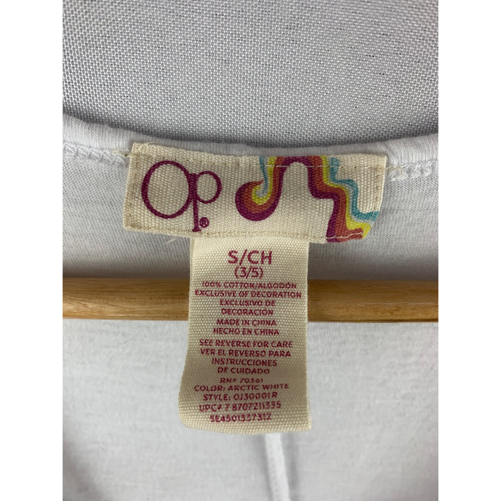 Op Womens S White Tank Top With Floral Abstract Design