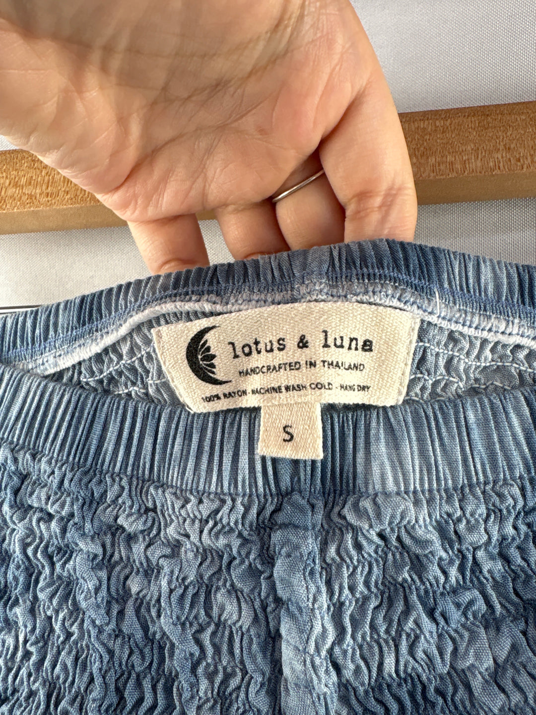 Women’s Lotus &amp; Luna Small Grayish Blue Tie-Dye Harem Pants