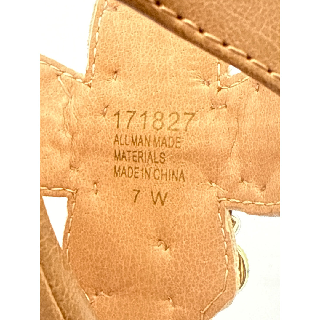 IMAN Womens Rhinestone Embellished Wedge Sandals Size 7W