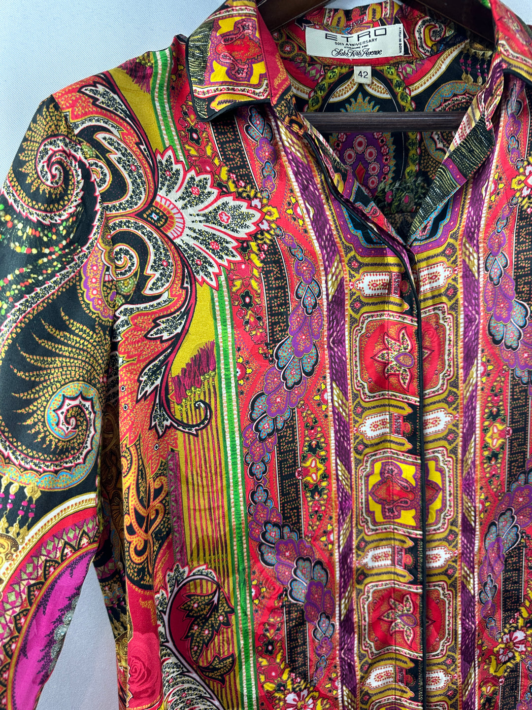 Women’s Etro Multicolor Paisley Print Blouse Size 42
