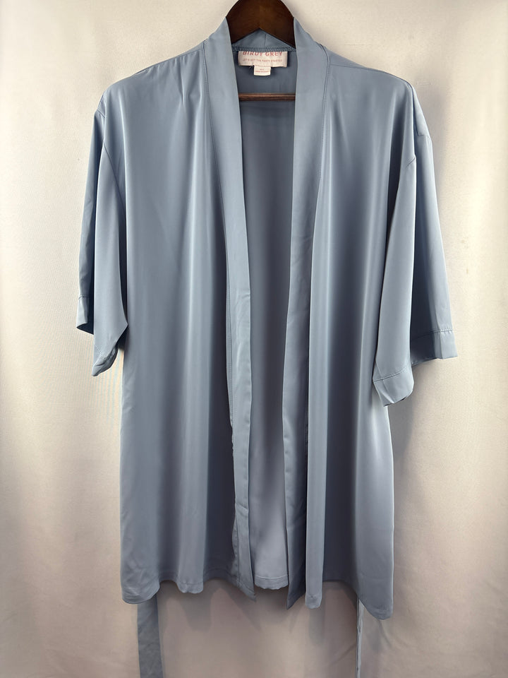 Women’s Birdy Grey M/L Misty Blue Short Sleeve Robe
