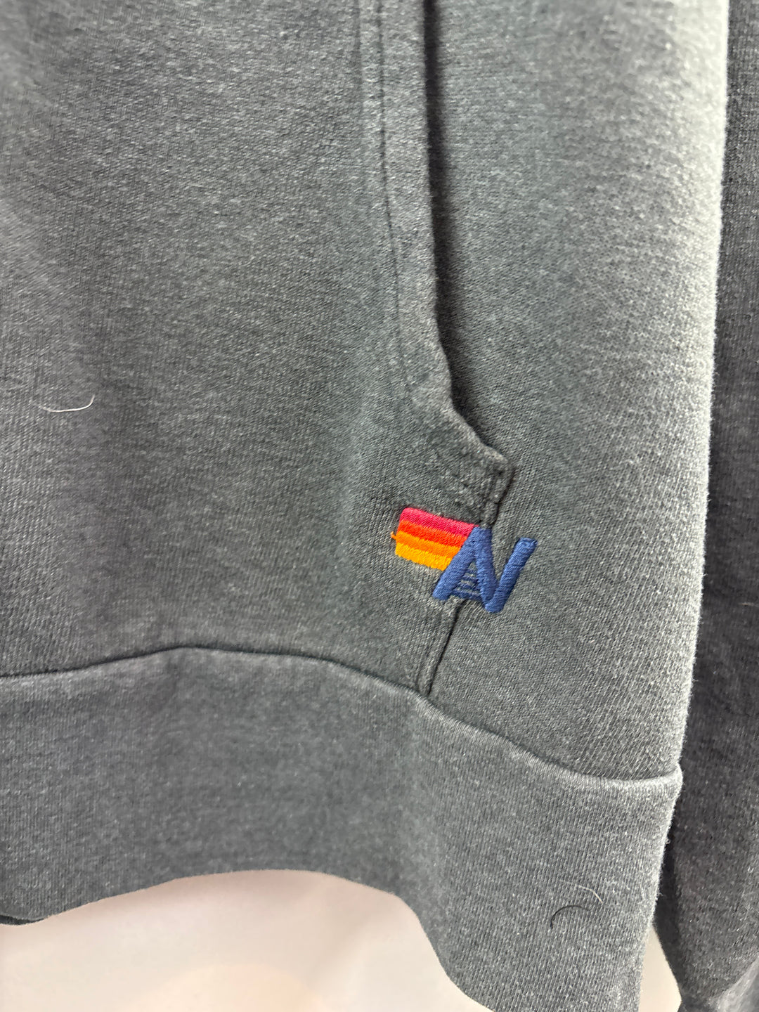 Men’s Aviator Nation XL Dark Gray Zip-Up Hoodie w/ Multicolor Stripes
