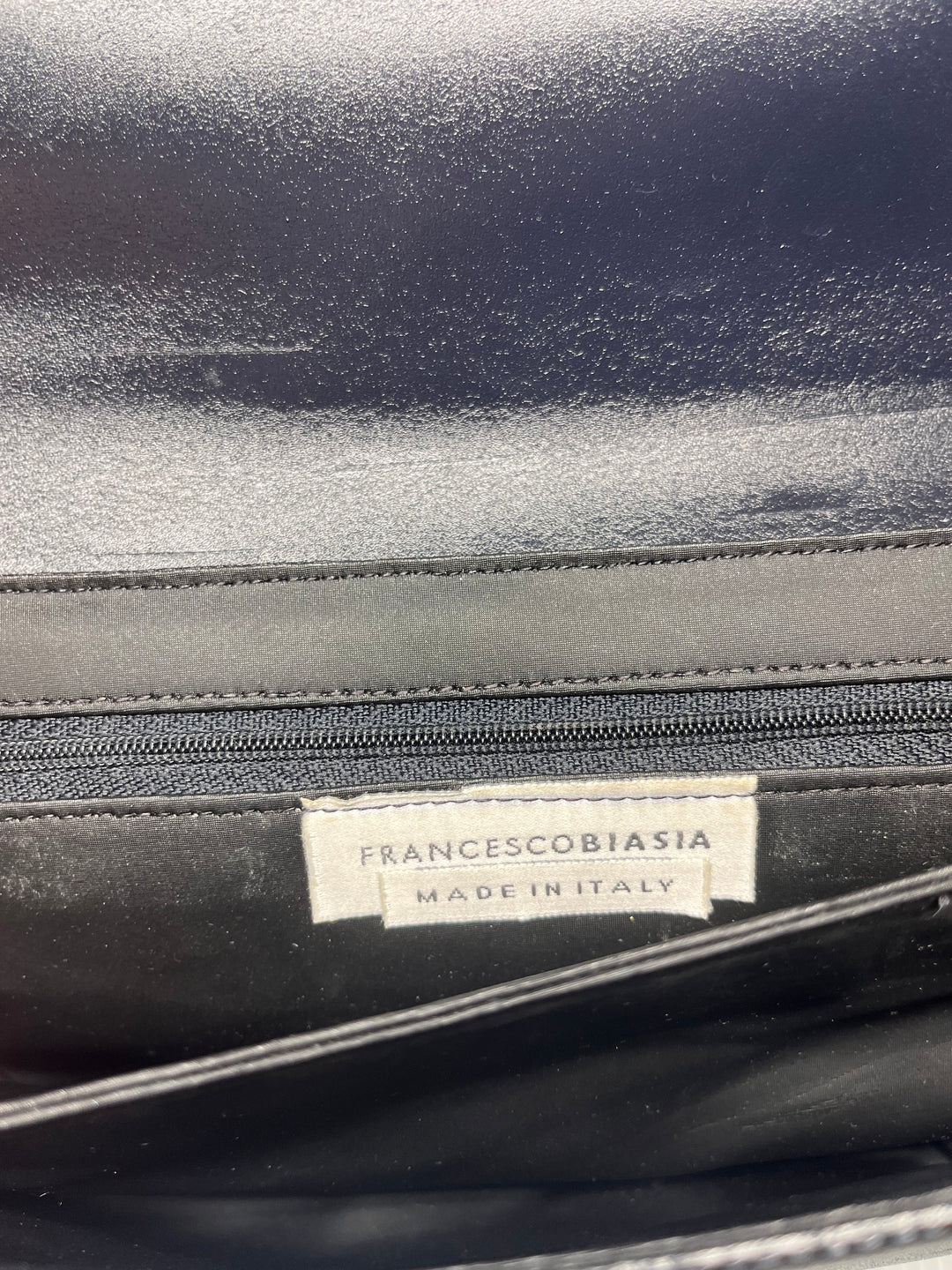 Francesco Biasia Black Leather Shoulder Bag Made in Italy