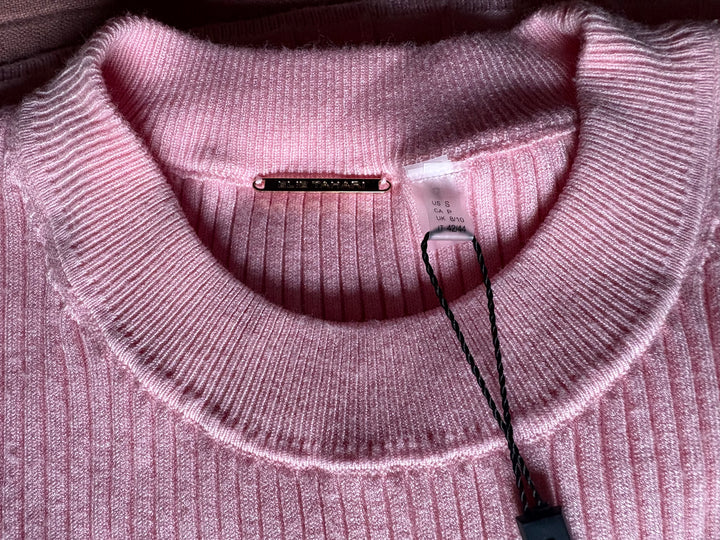 Elie Tahari Pink Midi Rib Knit Dress