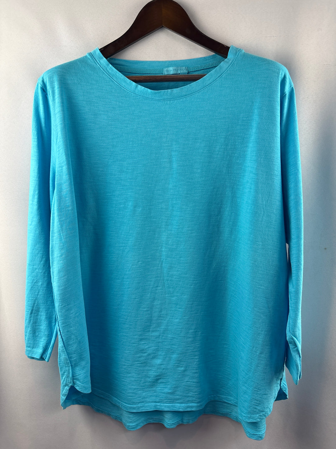 Women’s Fresh Produce Size 2X Bright Blue Long Sleeve Top