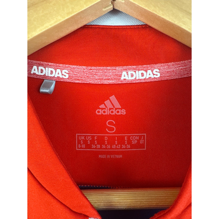 Adidas Womens Sleeveless Golf Polo Shirt S Red/Navy Anthem Country Club