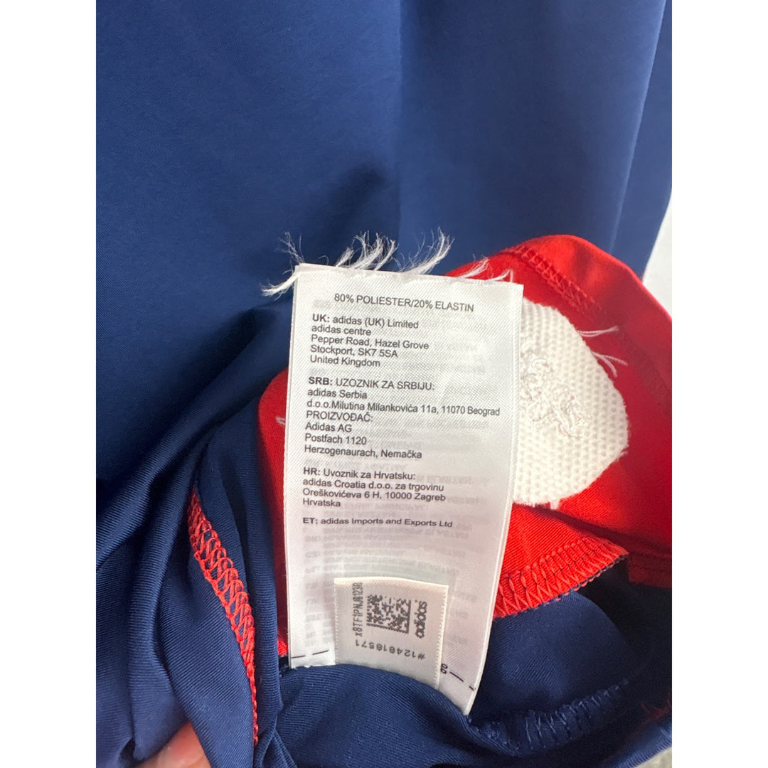 Adidas Womens Sleeveless Golf Polo Shirt S Red/Navy Anthem Country Club