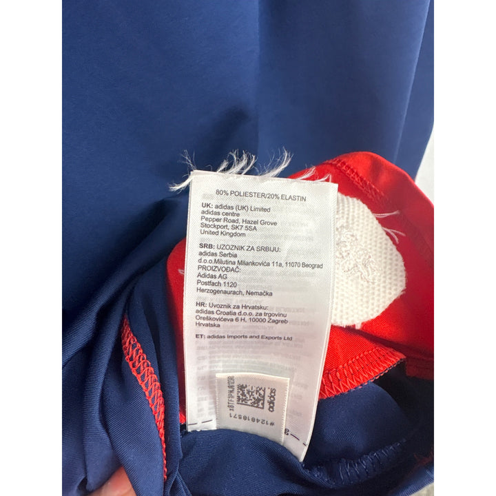 Adidas Womens Sleeveless Golf Polo Shirt S Red/Navy Anthem Country Club
