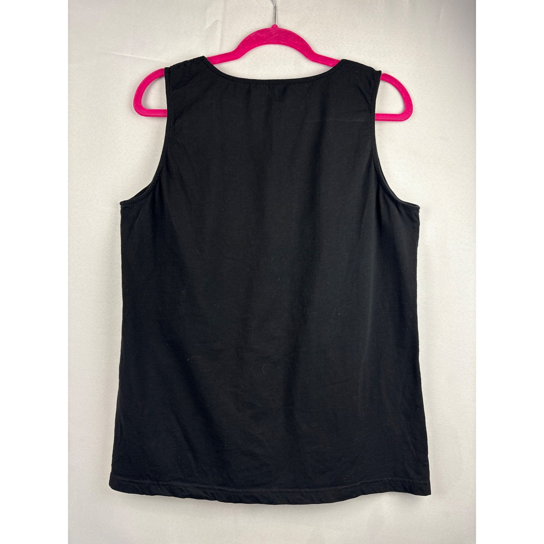 NorthCrest Womens Plus Black Sleeveless Top 1X Cotton/Polyester Blend