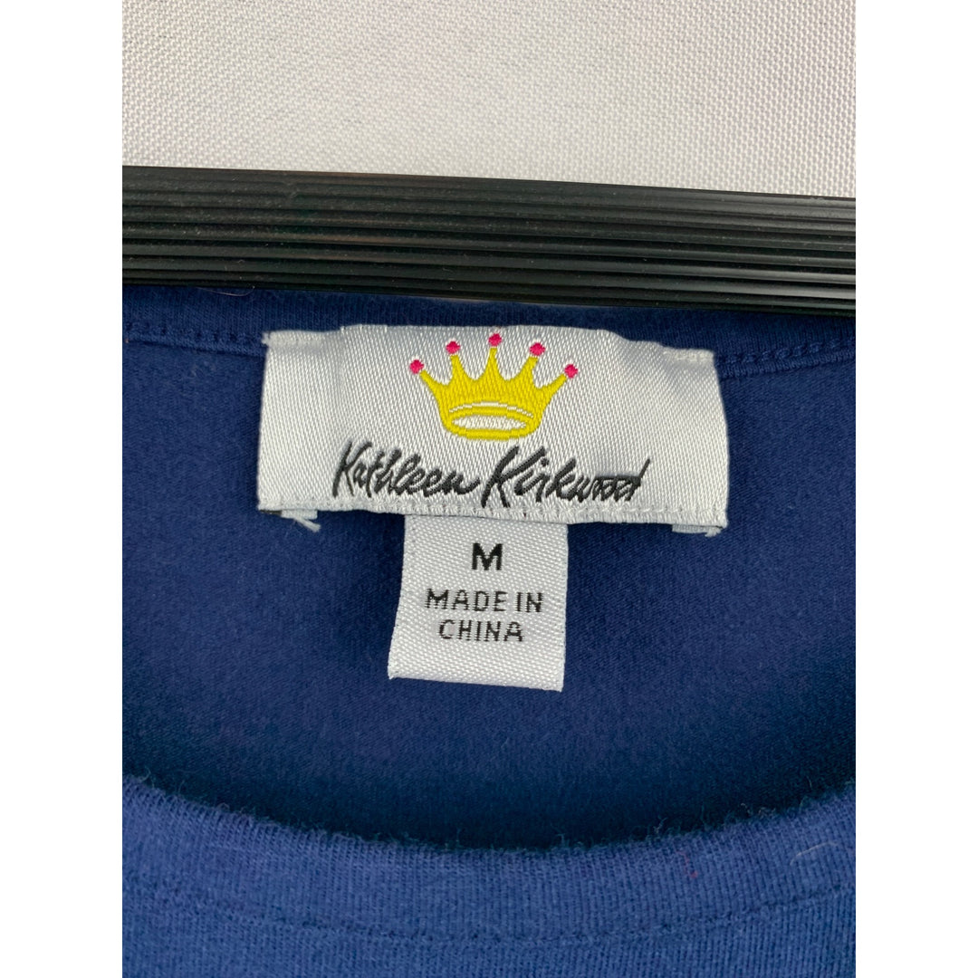 Kathleen Kirkwood Sleeveless Blue Dress With Ruffle Hem M