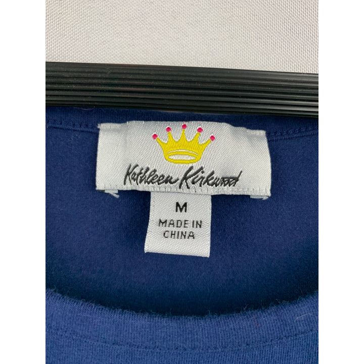 Kathleen Kirkwood Sleeveless Blue Dress With Ruffle Hem M