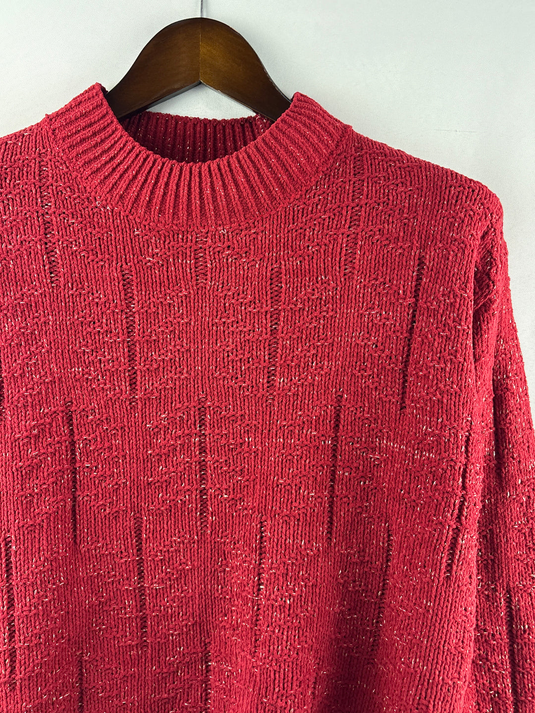 Women’s Weatherproof Small Bright Red Knit Sparkly Sweater