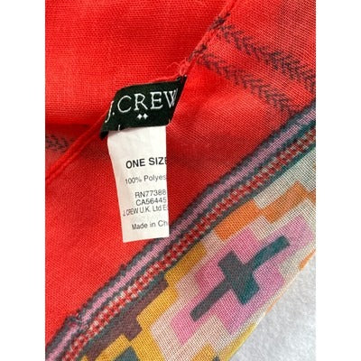 Women’s J.Crew Polyester Red Checkered Scarf OSFA