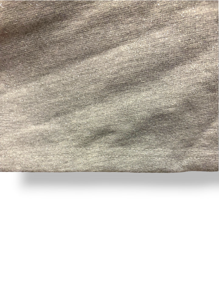 Zara New York Sparkle T-Shirt Gray Silver Glitter Oversized Tee Size M NWT
