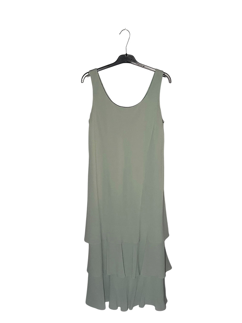 Vintage Women's Sea Foam Green Tired Evening Dress and Wrap Set Cattiva New York Size 12P