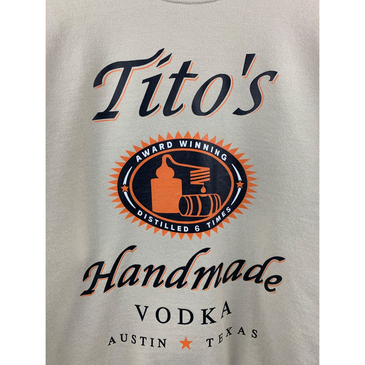 Women’s Gildan Beige Tito’s Graphic Design Sweater Size L