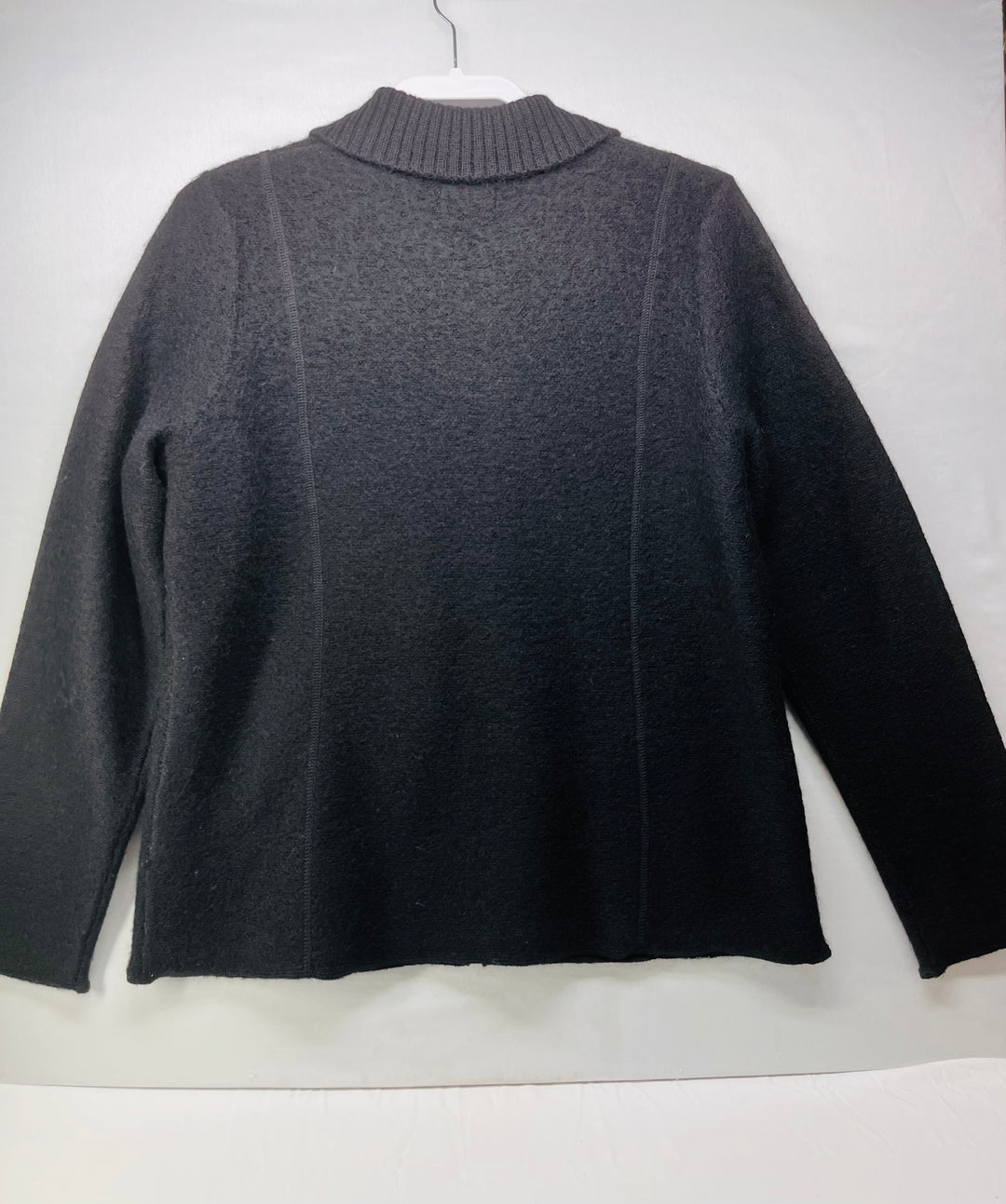 Croft & Barrow Black Wool Full Zip Sweater Cardigan Jacket 2 Pocket