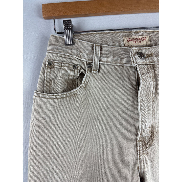 Crossroads Petite 8PR Light Beige High-Waisted Jeans 100% Cotton Made In Mexico & USA