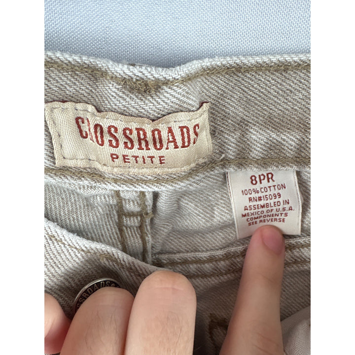 Crossroads Petite 8PR Light Beige High-Waisted Jeans 100% Cotton Made In Mexico & USA
