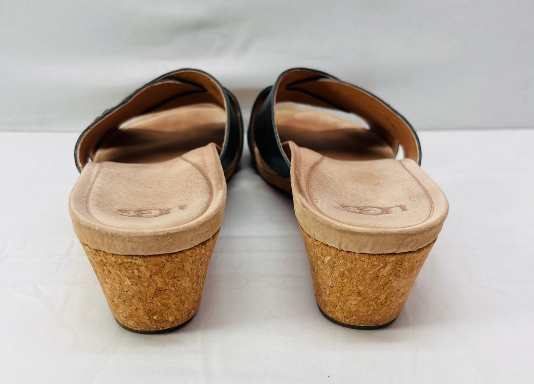 UGG Lyra Women's Cork Wedge Platform Sandals Criss Cross Leather Size 9