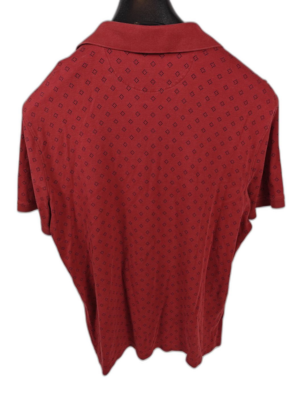 Men’s Banana Republic Luxury Touch Polo Shirt Red Navy Geometric Size XL