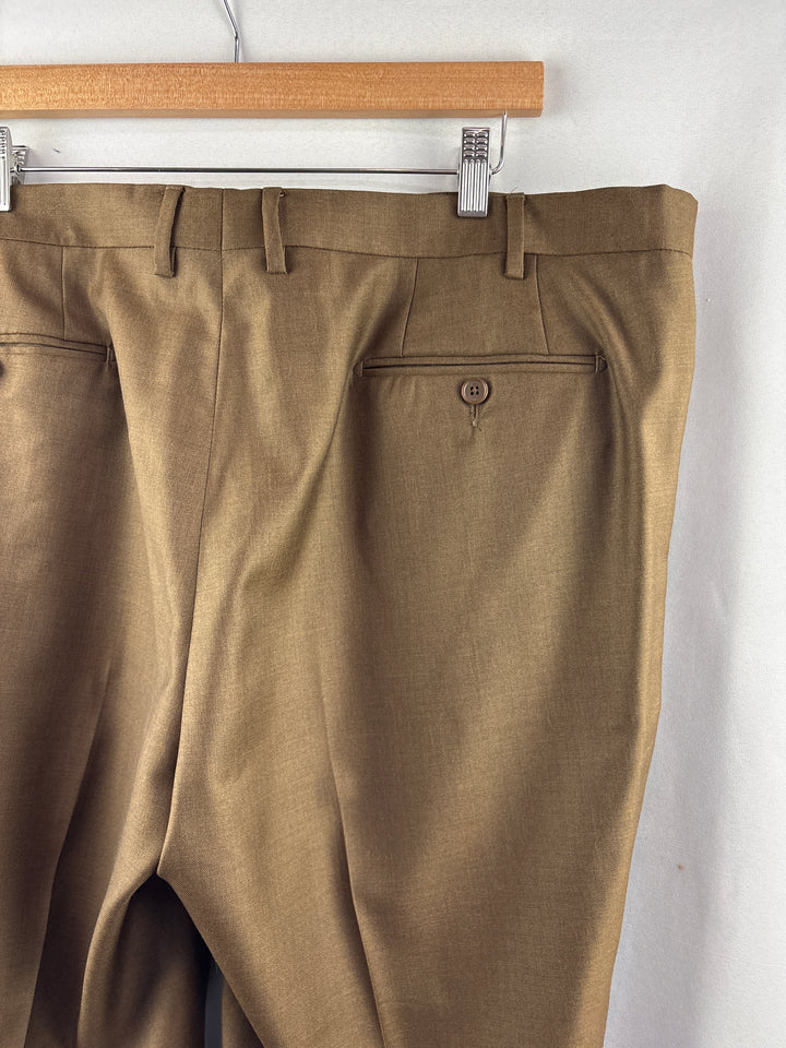 Men’s Santorelli Size 44 Coffee Brown Pleated Dress Pants