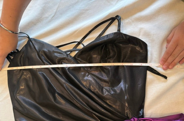 TD4 by Electra Vintage 80s Black Purple Foil Dress