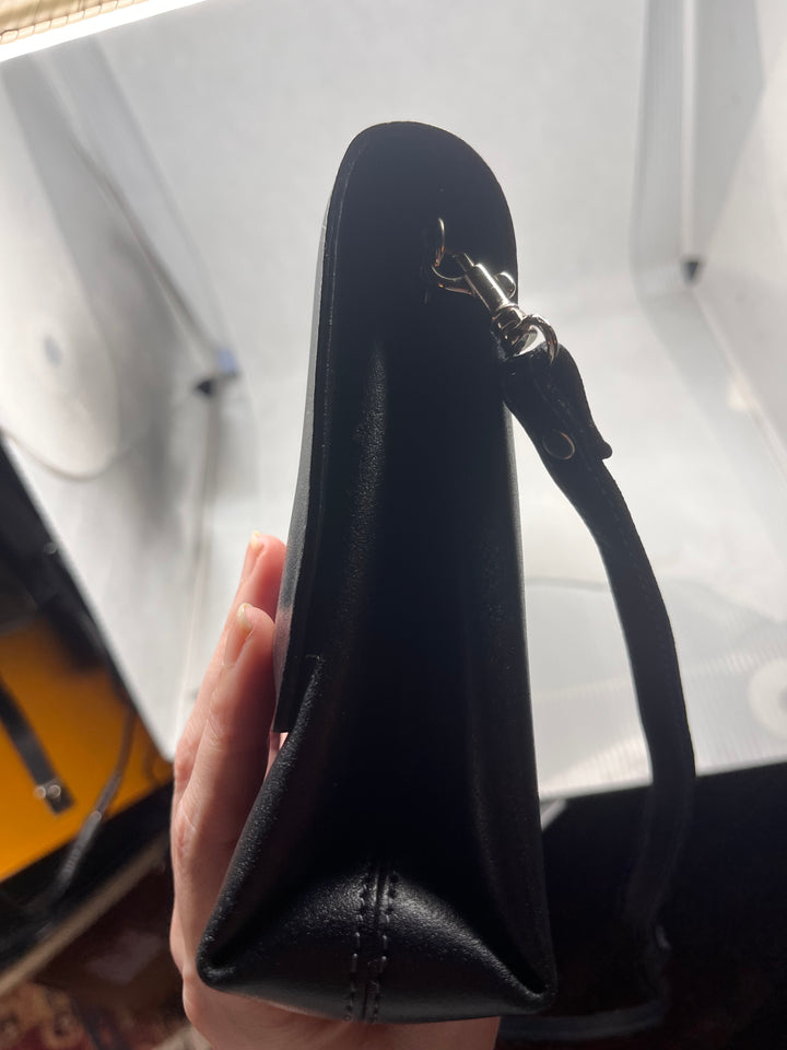 Francesco Biasia Black Leather Shoulder Bag Made in Italy