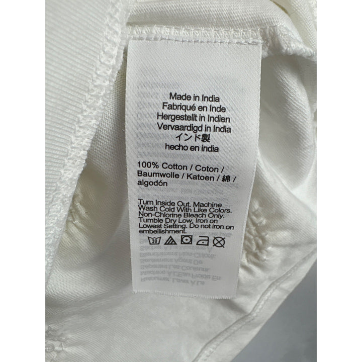 J.Crew Womens XS White Cotton Tee With Yellow Floral Embellishments