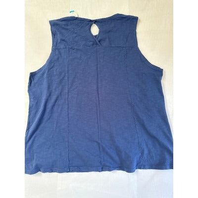 Fresh Produce Womens Sleeveless Tank Top 1X Blue 100% Cotton