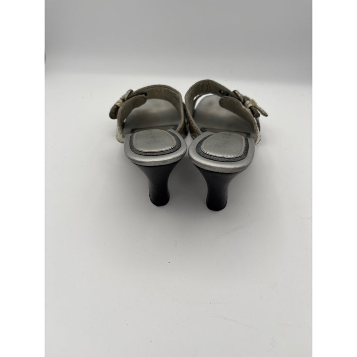 Diego Di Lucca Womens 6.5 Crocodile Embossed Leather Wedge Sandals