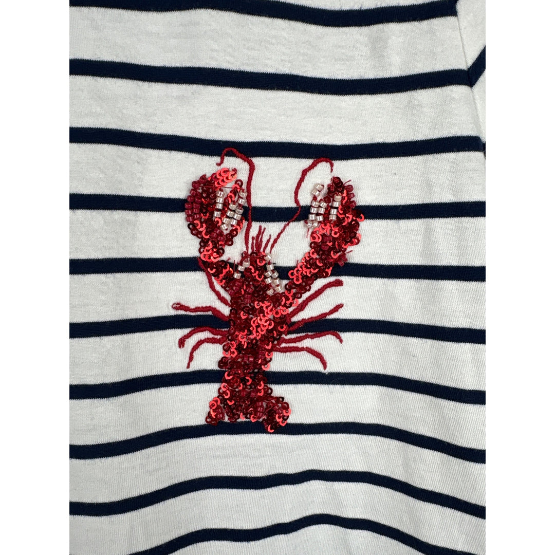 J.Crew Collector Tee XS Striped Lobster Sequin Embellished T-Shirt