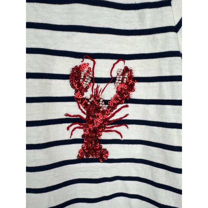 J.Crew Collector Tee XS Striped Lobster Sequin Embellished T-Shirt