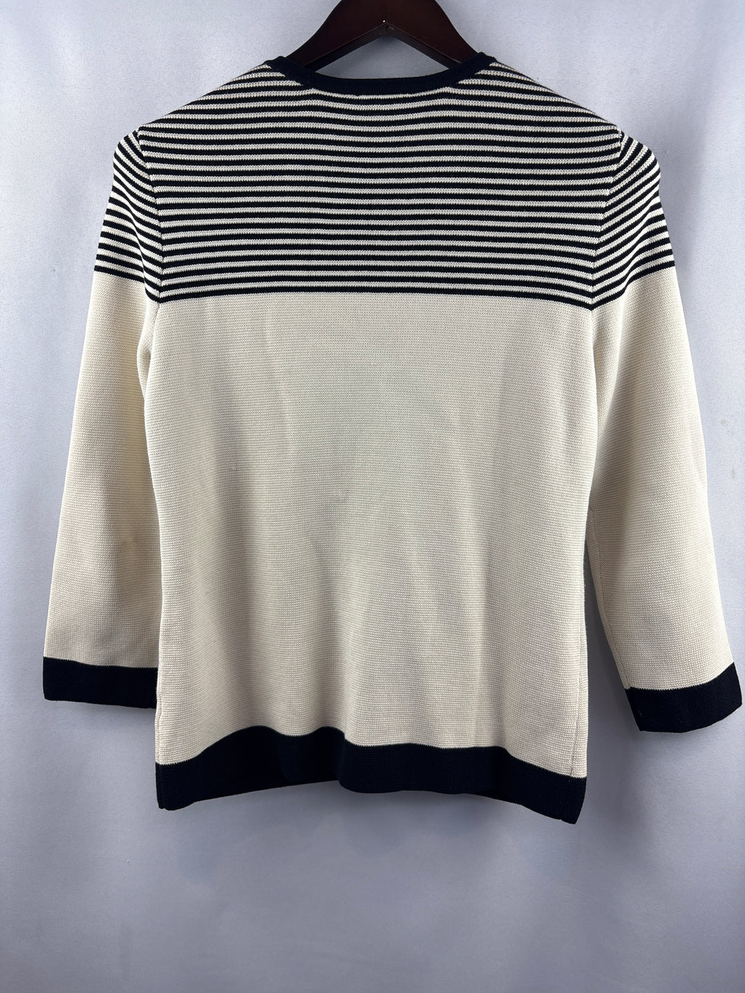 Women’s Talbots Small Cream Cardigan w/ Black Accents